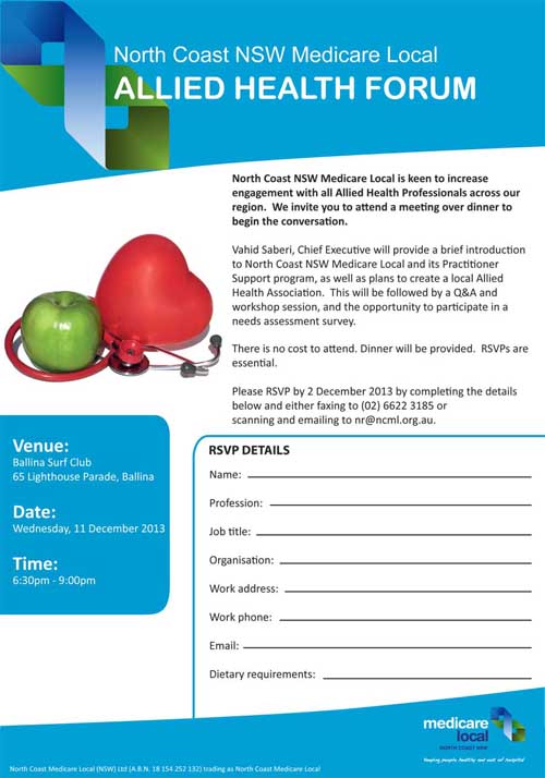 Dinner Ballina North Coast NSW Medicare Local